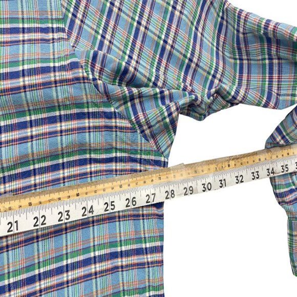 Polo Ralph Lauren Blue Green Plaid Button Long Sleeve 2XL Cotton Shirt Men's XXL - Picture 5 of 7